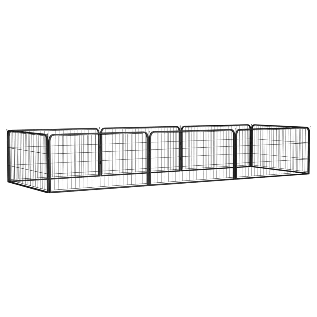 Hondenkennel 4 Panelen 100X50 Cm Gepoedercoat Staal Zwart